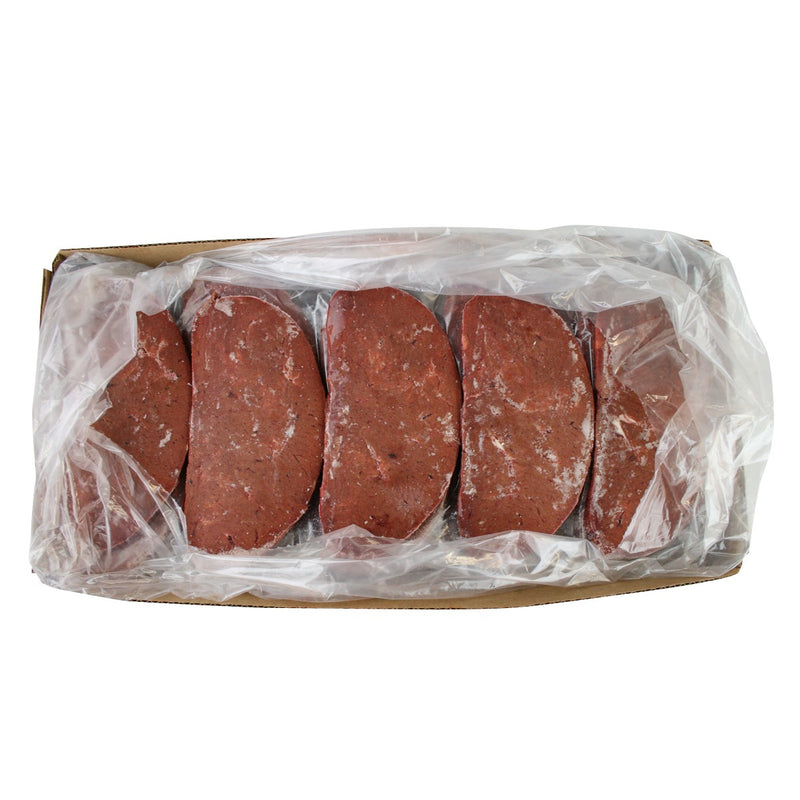 Beef Liver Slices 3 Ounce Size - 53 Per Case.