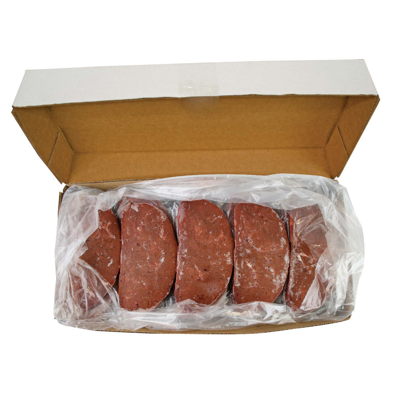 Beef Liver Slices 3 Ounce Size - 53 Per Case.