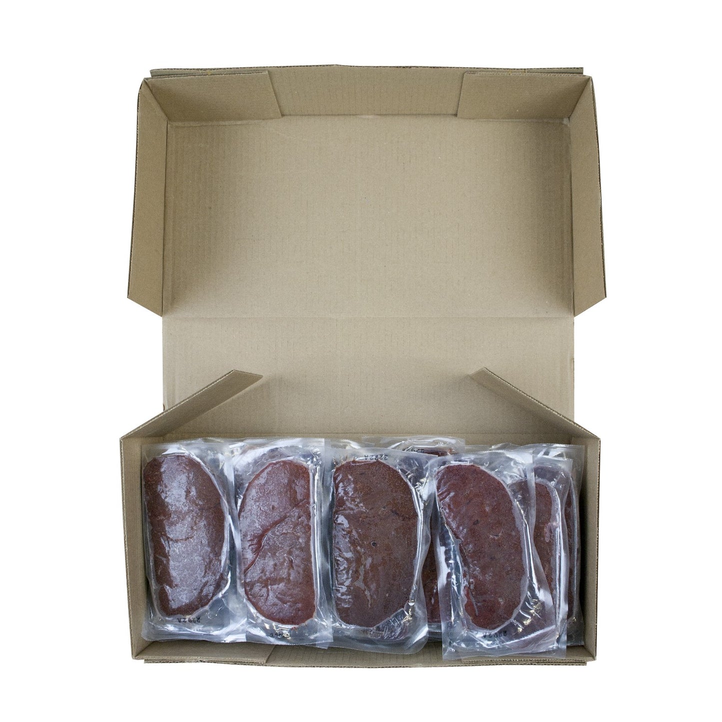 Individually Wrapped Beef Liver Slices 6 Ounce Size - 27 Per Case.