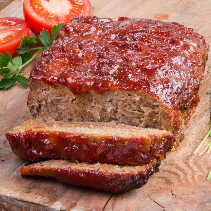 Raw Beef Meatloaf With Tomato Glaze Bulk 22 Ounce Size - 10 Per Case.