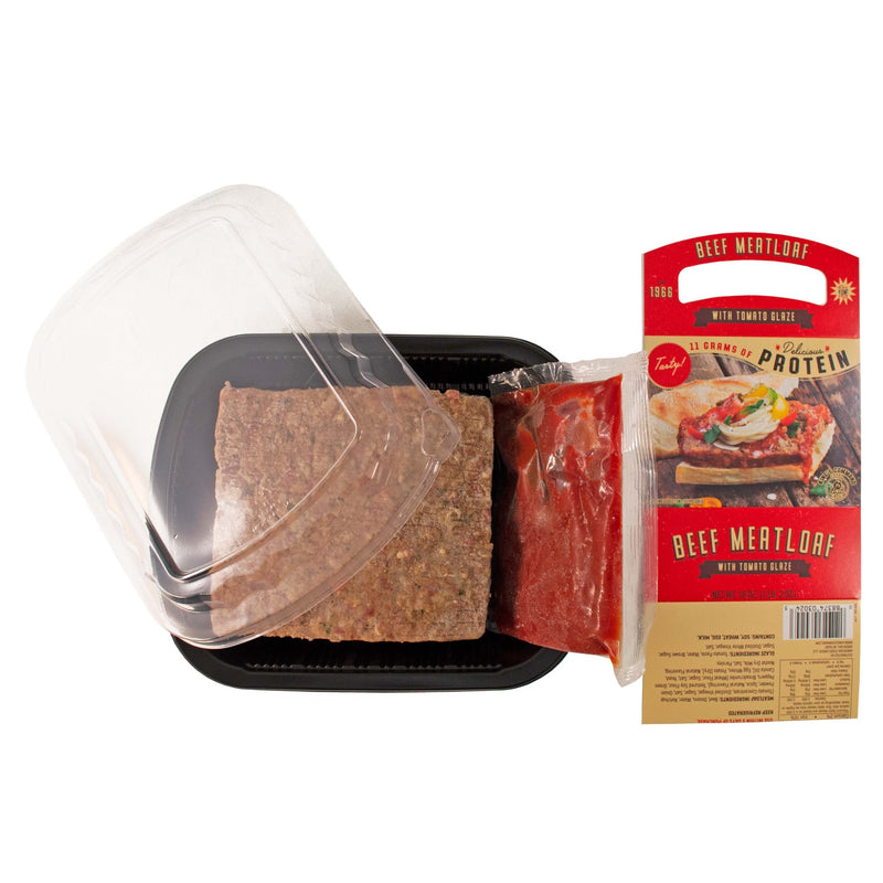 Raw Beef Meatloaf With Tomato Glaze Bulk 22 Ounce Size - 10 Per Case.