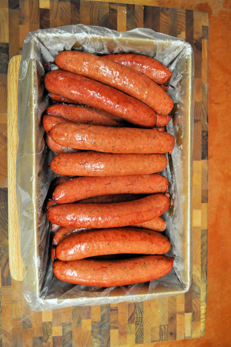 Cracked Black Pepper Smoked Sausage Link 10 Pound Each - 1 Per Case.