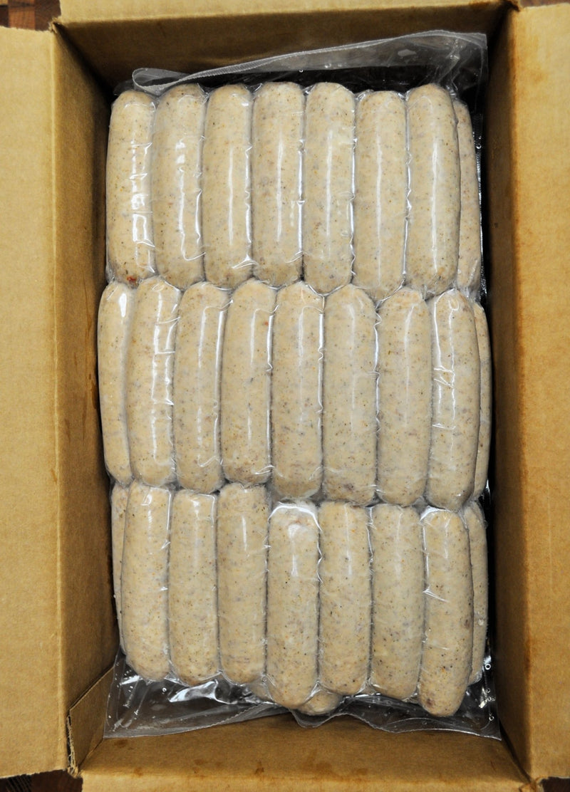 Maple Breakfast Sausage Fully Cooked Mini Links 10 Pound Each - 1 Per Case.