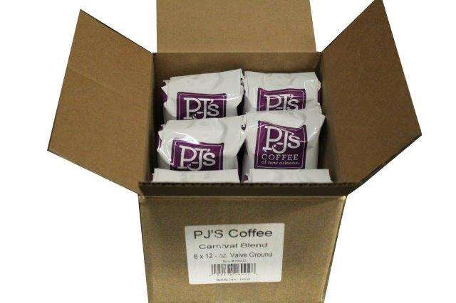 Pj's Coffee Of New Orleans Carnival Blend Ground Coffee 12 Ounce Size - 6 Per Case.