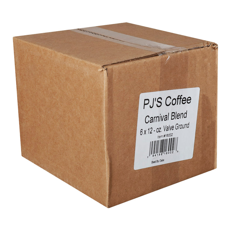 Pj's Coffee Of New Orleans Carnival Blend Ground Coffee 12 Ounce Size - 6 Per Case.