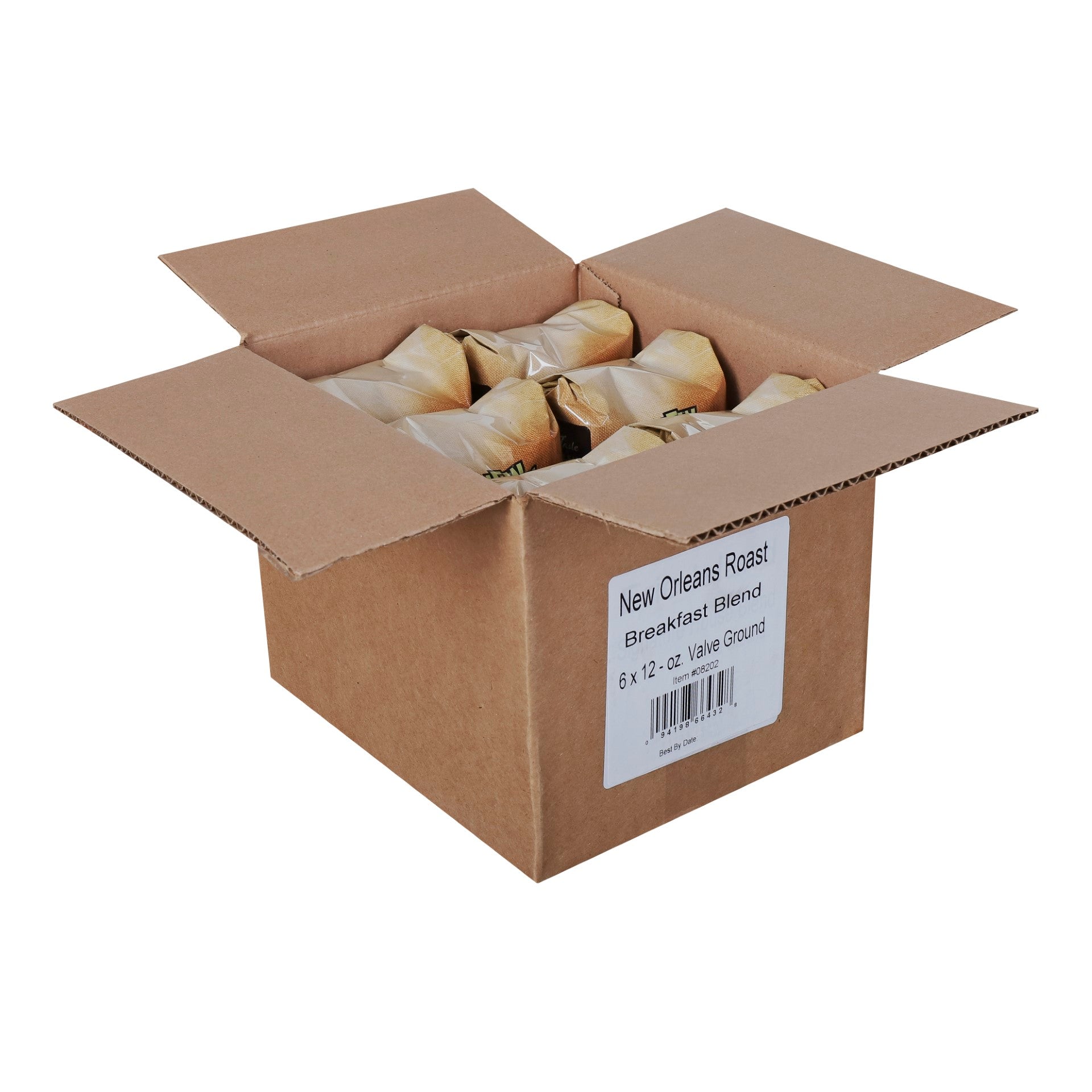 New Orleans Roast Breakfast Blend Ground Coffee 12 Ounce Size - 6 Per Case.