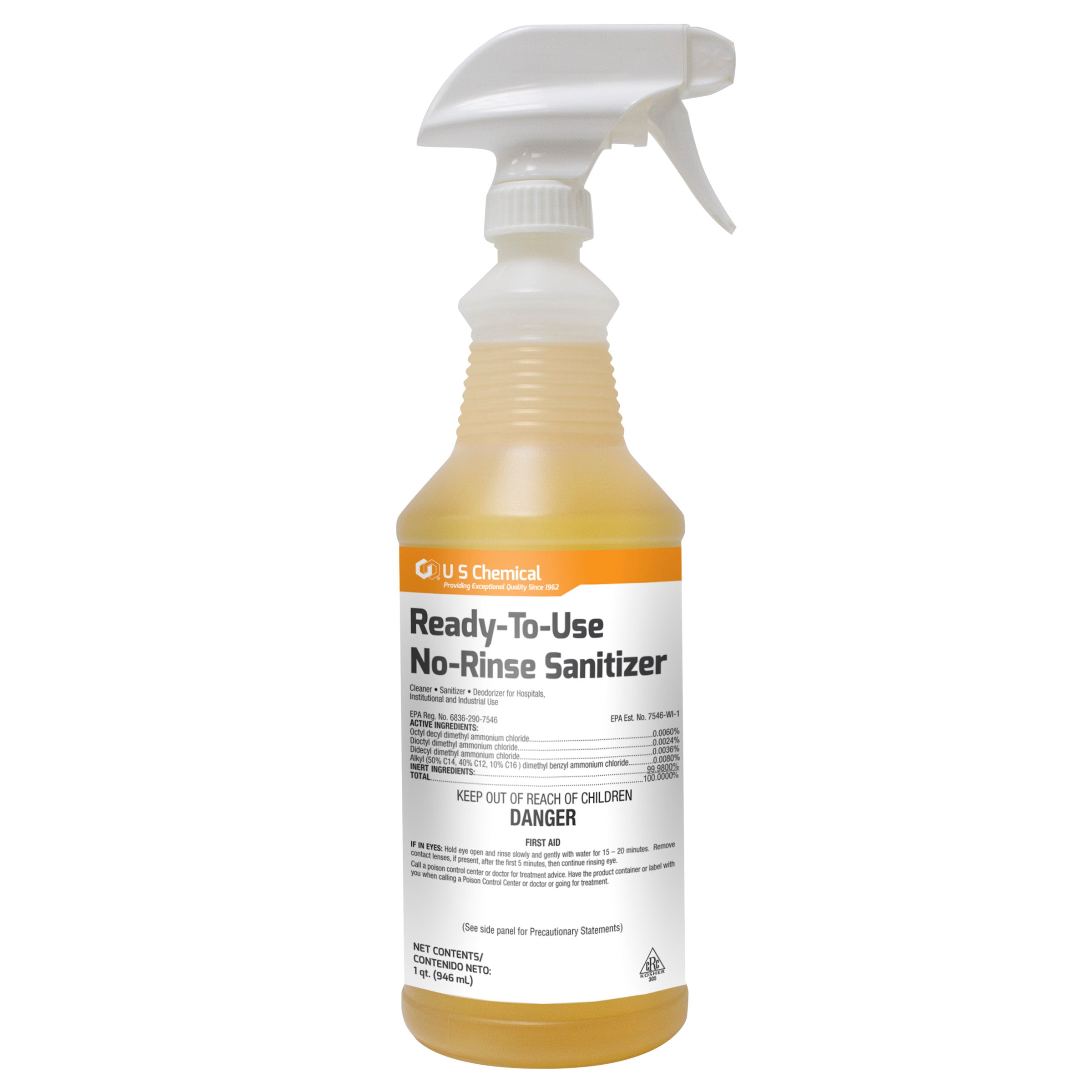 U Chemical Sanitizer Ready-To-Use No Rinse 1 Each - 6 Per Case.