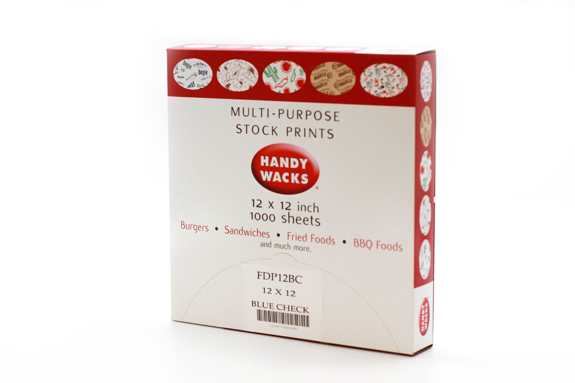 Handy Wacks Deli Paper Blue Checker 2"x2"x5" 1000 Count Packs - 6 Per Case.