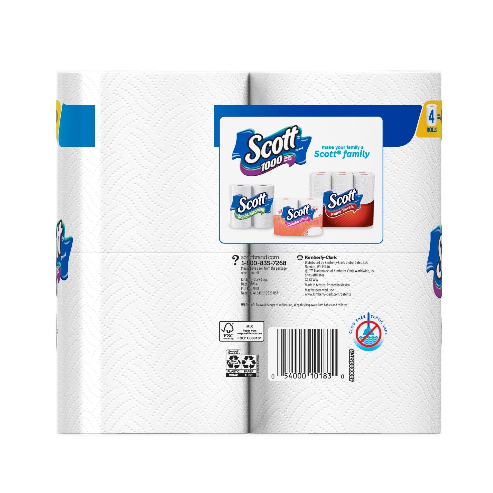 Scott Bath Tissue Fsc Mix Sgsna Coc 4000 Count Packs - 12 Per Case.