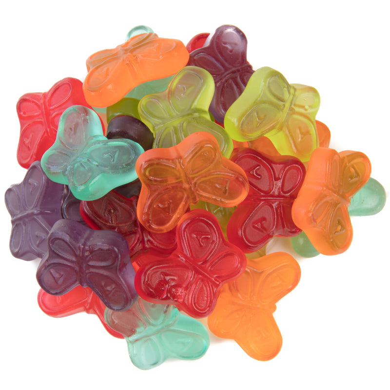 Box Gummi Butterflies Mini Assorted Flavors 5 Pound Each - 4 Per Case.