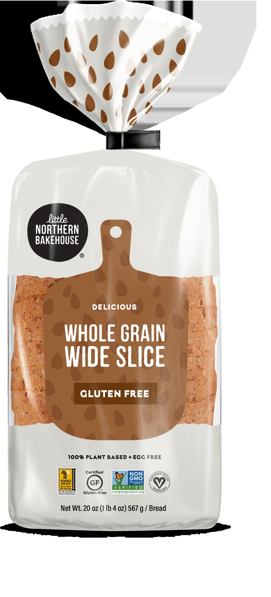 Little Northern Bakehouse Wide Sliced Glutenfree Whole Grain Bread 20 Ounce Size - 8 Per Case.