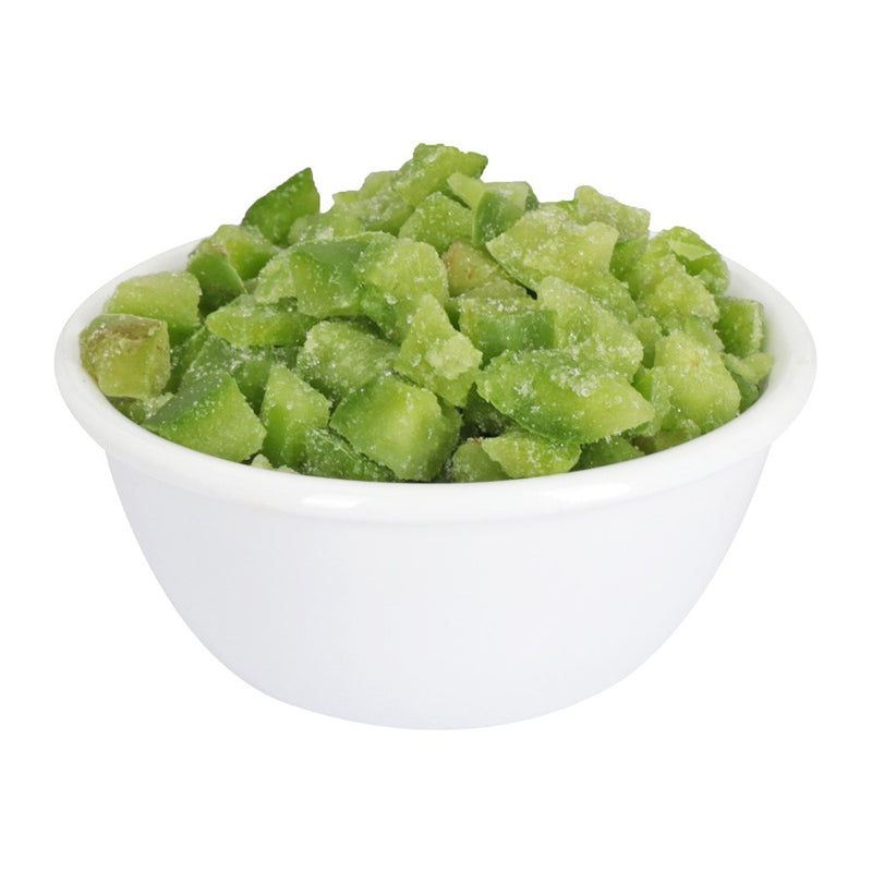 Savor Imports Green Pepper Diced 8" 50 Pound Each - 1 Per Case.