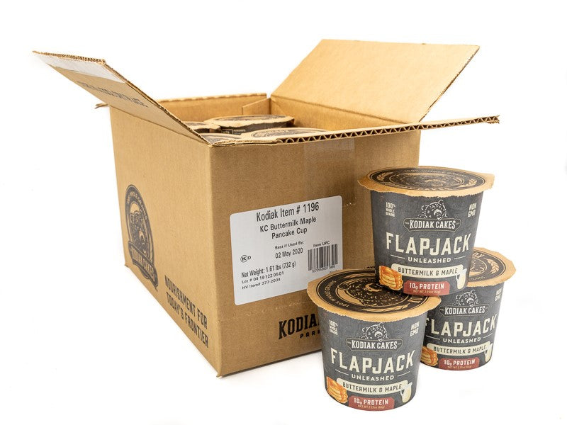 Kodiak Cakes Protein Buttermilk & Maple Flapjack Cup 2.15 Ounce Size - 12 Per Case.