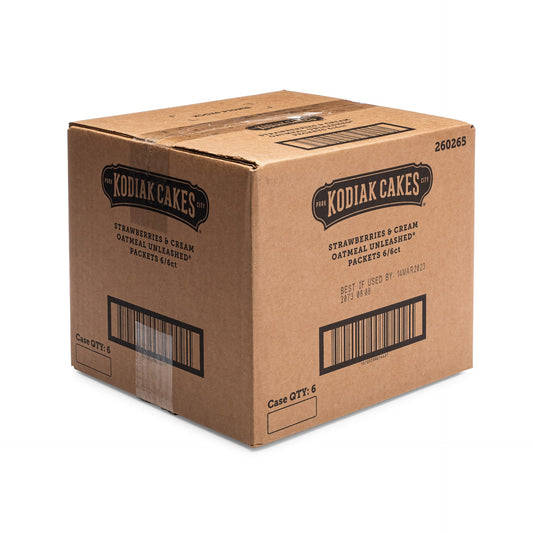 Kodiak Cakes Strawberries & Creme Oatmeal Packets 10.58 Ounce Size - 6 Per Case.