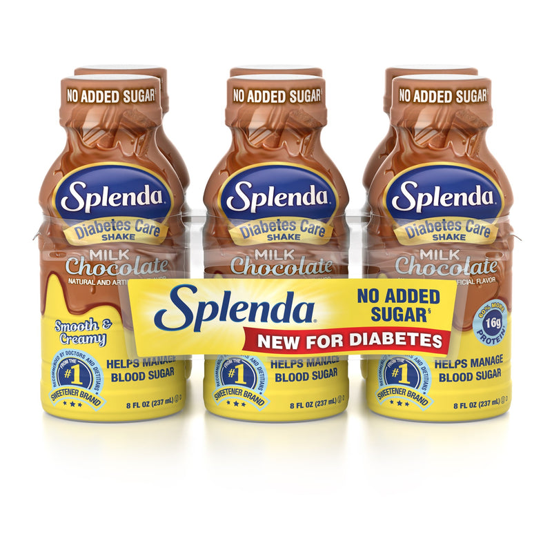 Splenda Diabetes Care Shakes Milk Chocolate Pack 8 Fluid Ounce - 4 Per Case.