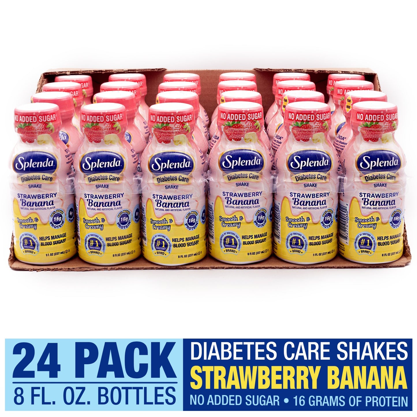 Splenda Diabetes Care Shakes Strawberry Banana Pack 8 Fluid Ounce - 4 Per Case.