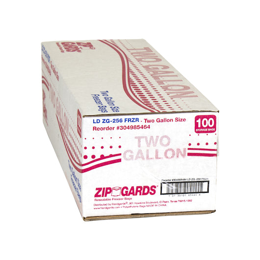 Zipgard Freezer Bag ZG-256 Two Gallon 2.7Mil 100 Each - 1 Per Case.