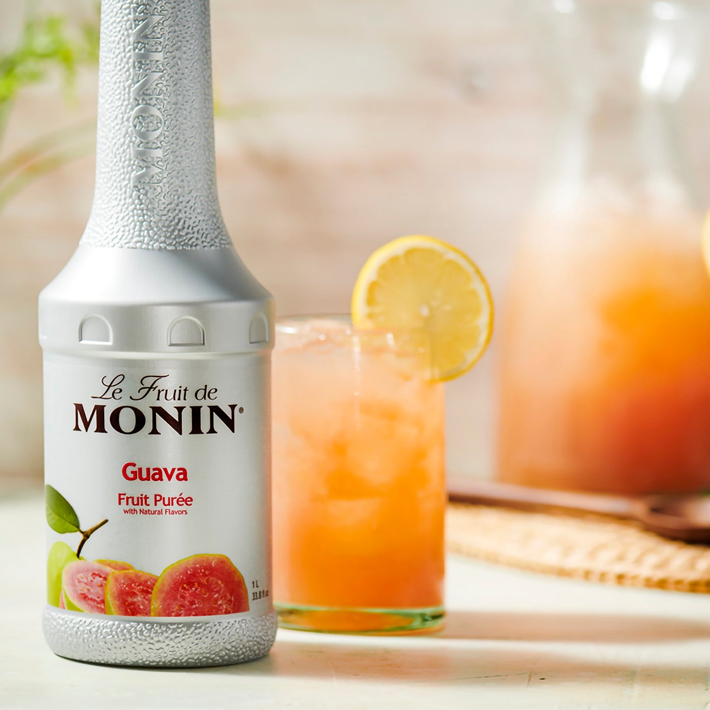 Monin Guava Puree 1 Liter - 4 Per Case.