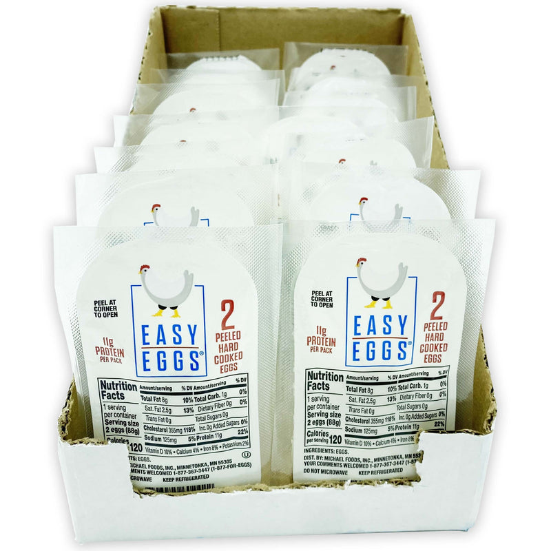 Peeled Hard Cooked Eggs 2 Count Packs - 14 Per Case.