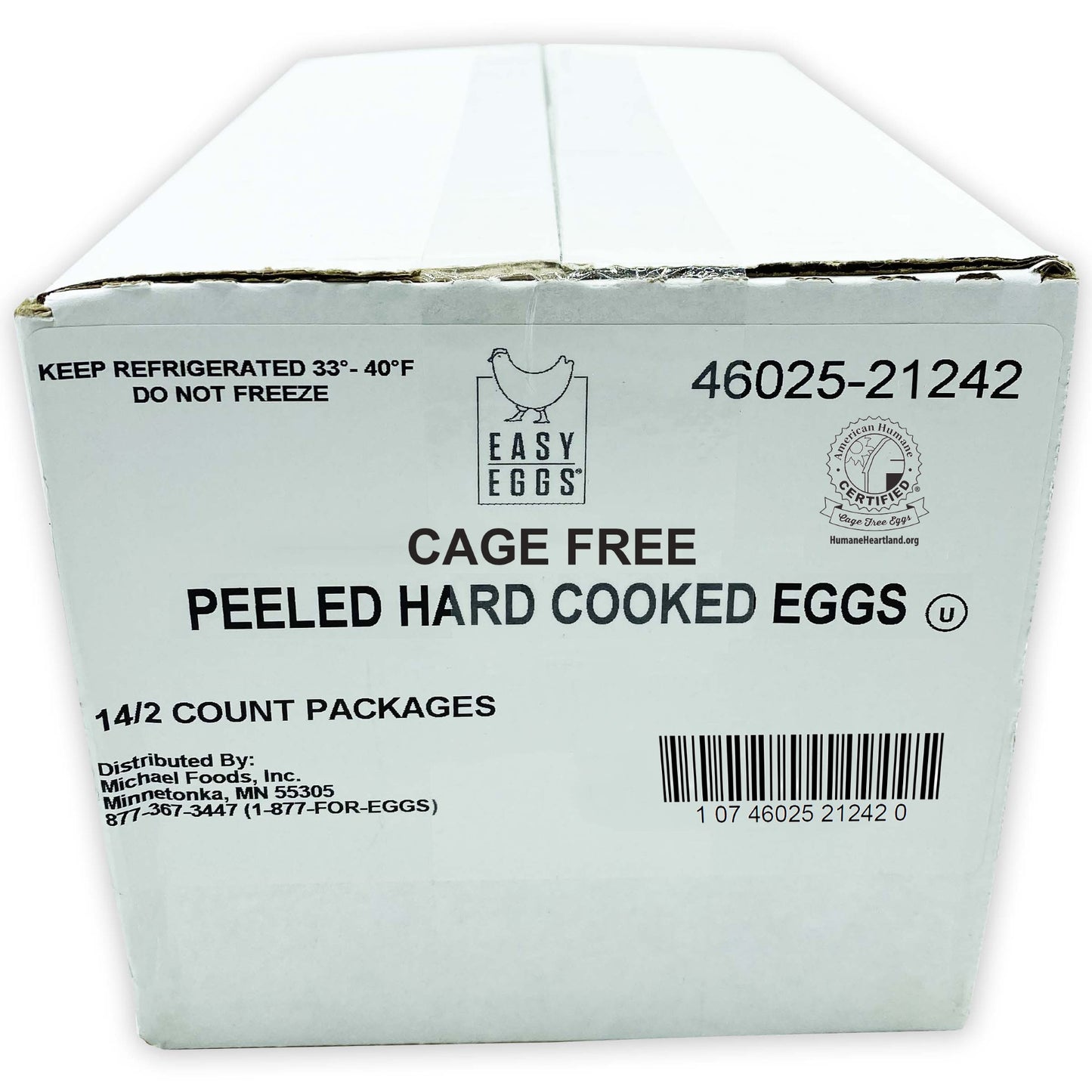 Certified Cage Free Hard Cooked Eggs Dry Pack 2 Count Packs - 14 Per Case.