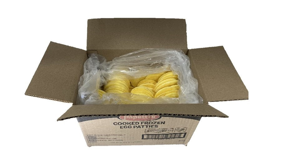 Papetti's® Fully Cooked " Round Scrambled Egg Patties With Medium Browning 1 Ounce Size - 144 Per Case.