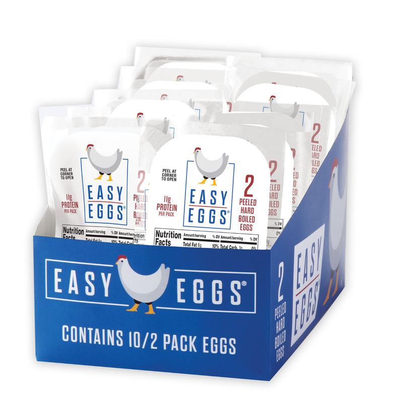 Easy Eggs R Peeled Hard Cooked Eggs Dry Pack 2 Count Packs - 20 Per Case.