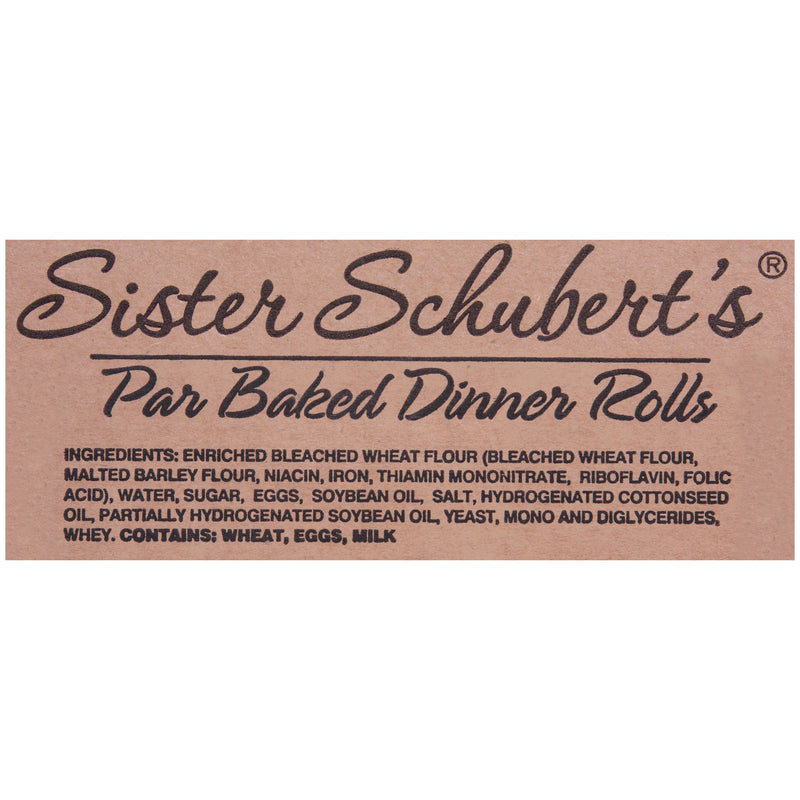 Sister Schubert's Yeast Dinner Rolls 90 Count Packs - 1 Per Case.