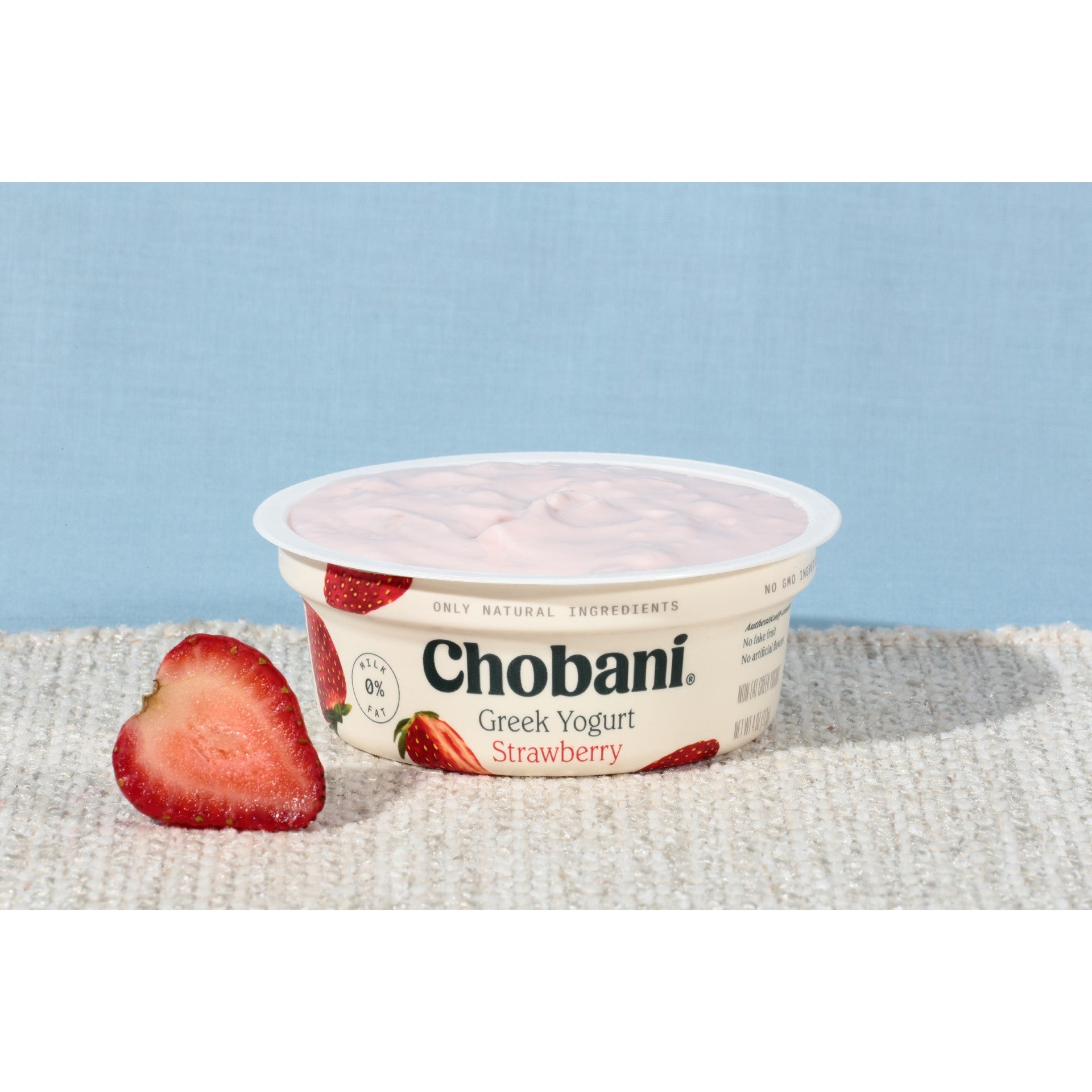 Chobani® Non Fat Greek Yogurt Strawberry 4 Ounce Size - 12 Per Case.