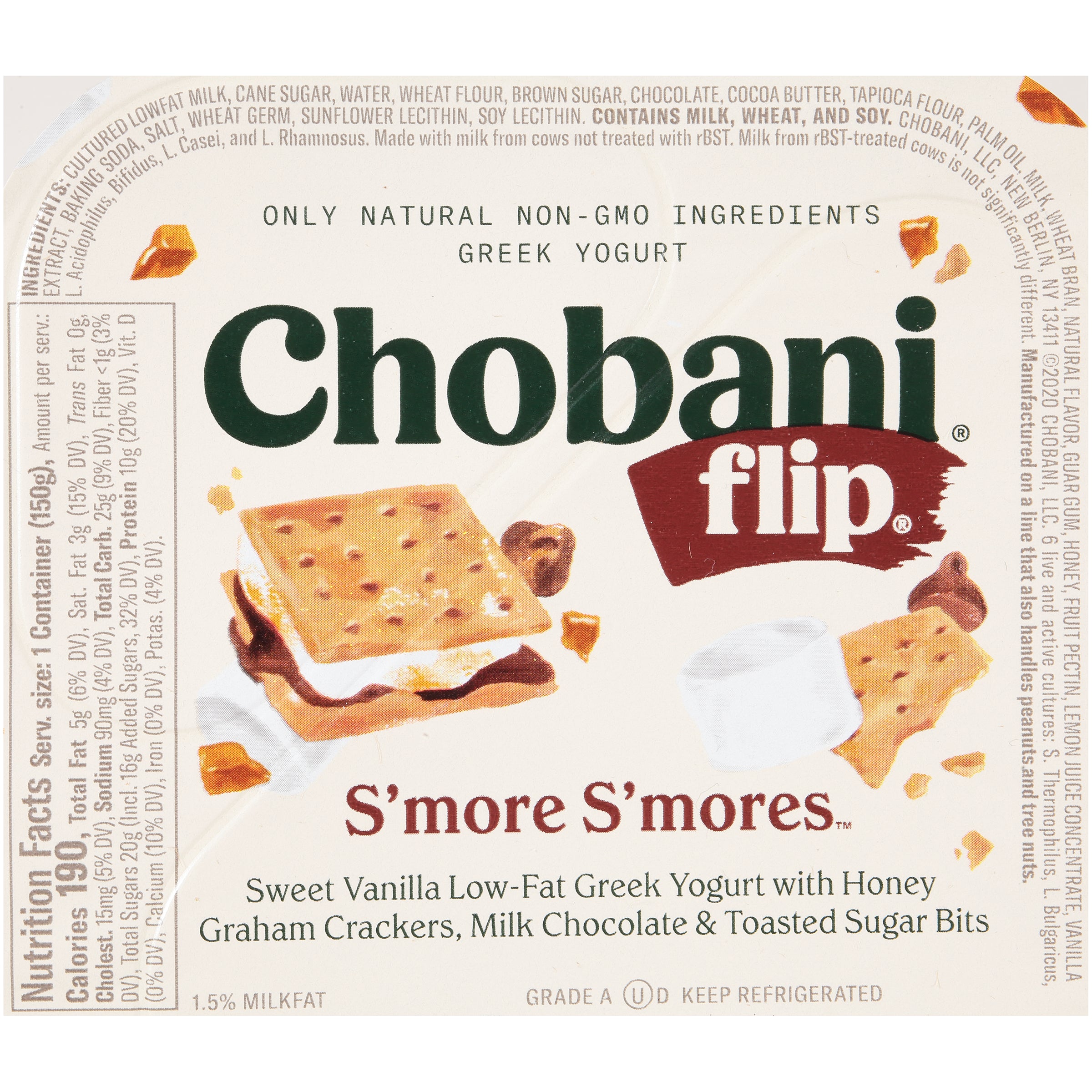 Chobani® Flip® Low Fat Greek Yogurt S'more S'mores 4.5 Ounce Size - 12 Per Case.