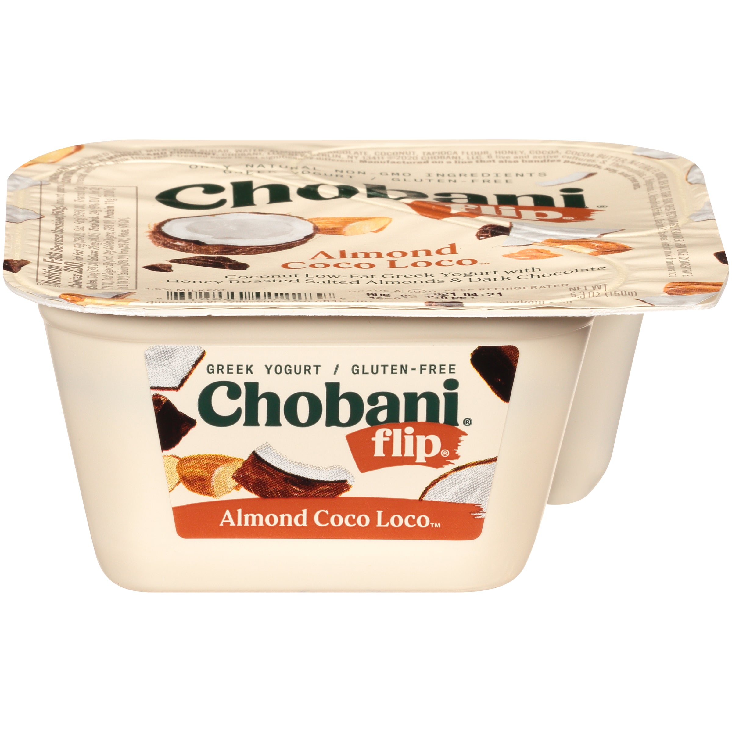Chobani® Flip® Low Fat Greek Yogurt Almond Coco Loco™ 4.5 Ounce Size - 12 Per Case.