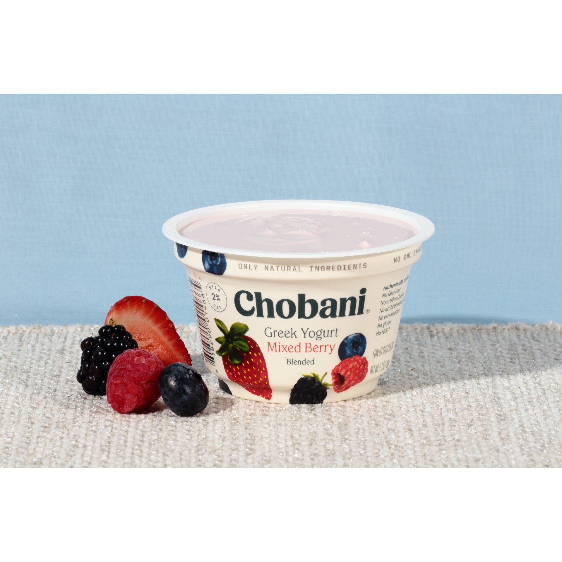 Chobani® Low Fat Greek Yogurt Mixed Berry Blended 5.3 Ounce Size - 12 Per Case.