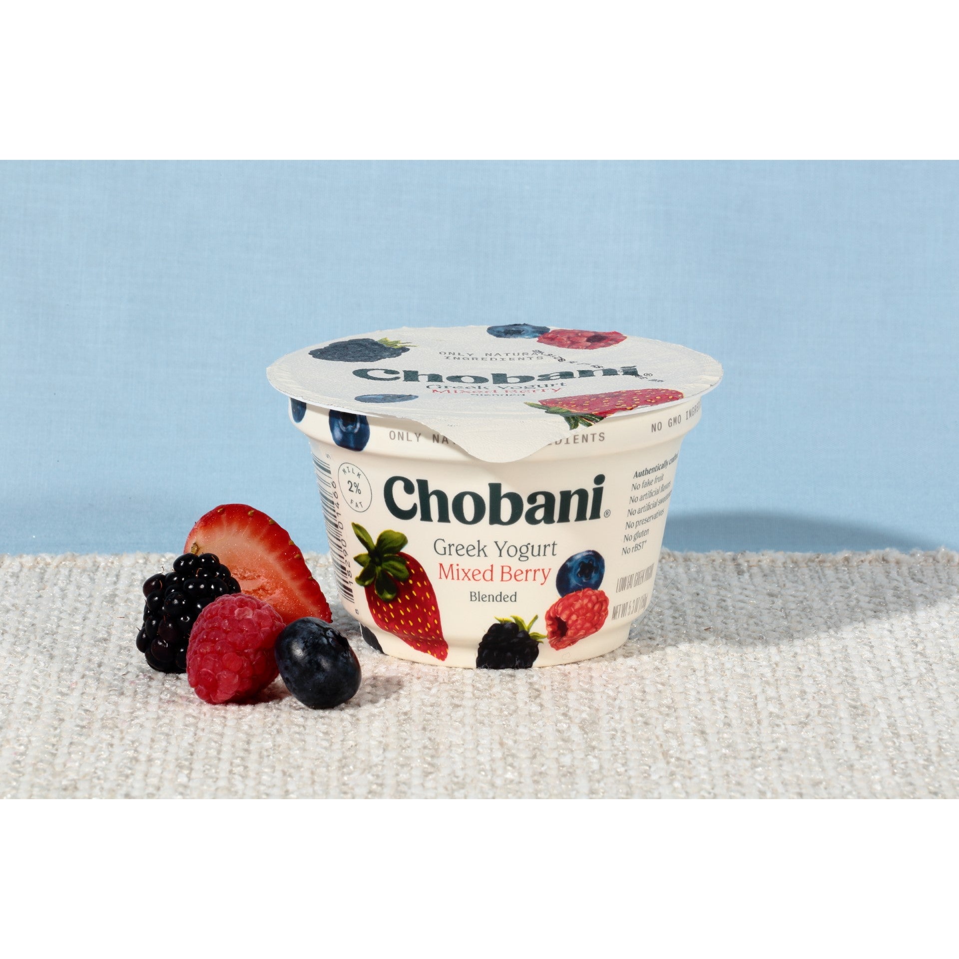 Chobani® Low Fat Greek Yogurt Mixed Berry Blended 5.3 Ounce Size - 12 Per Case.