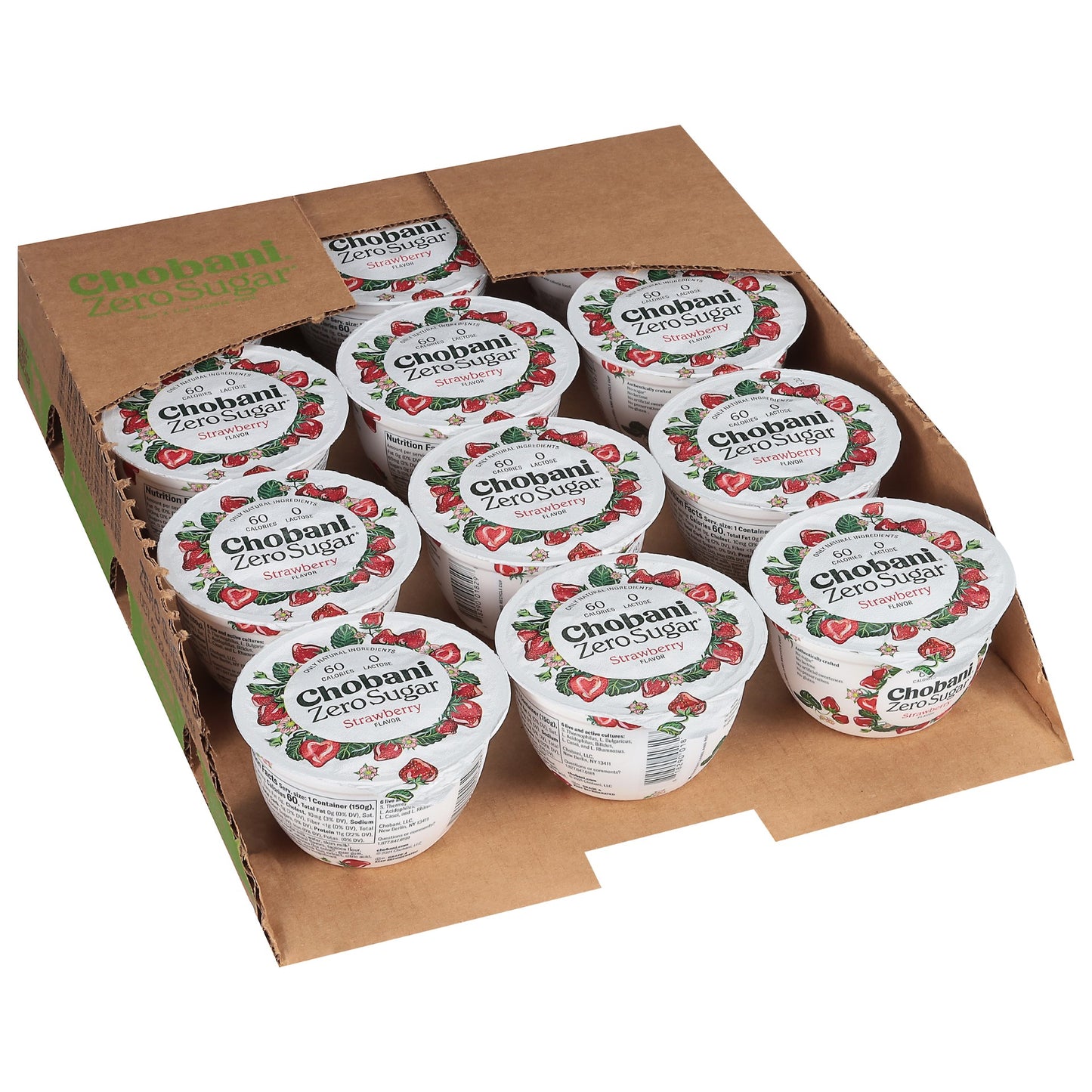 Chobani™ With Zero Sugar Strawberry 5.3 Ounce Size - 12 Per Case.