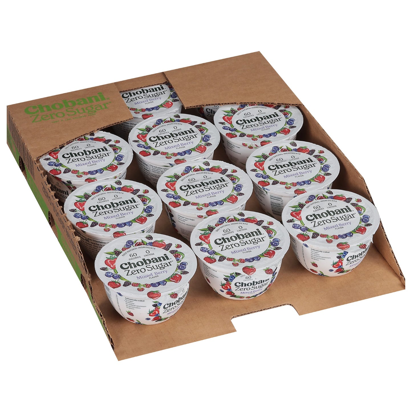 Chobani™ With Zero Sugar Mixed Berry 5.3 Ounce Size - 12 Per Case.