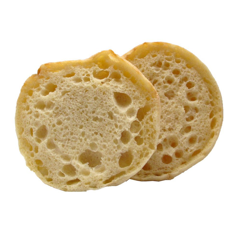 English Muffin Plain Clean Double Forksplit 2 Ounce Size - 144 Per Case.