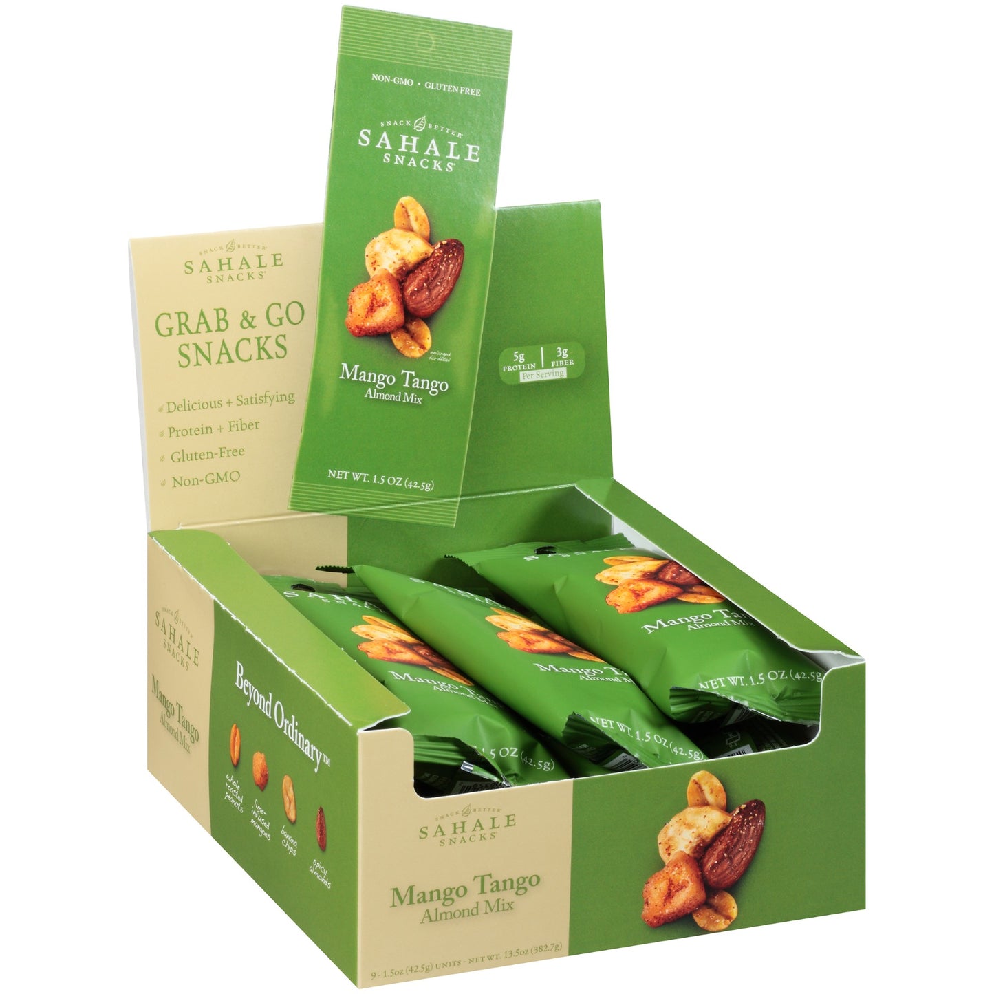 Sahale Mango Tango Almond Caddy Pack 1.5 Ounce Size - 108 Per Case.