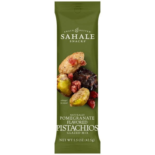 Sahale Pomegranate Pistachios Glazed Mix Pack 1.5 Ounce Size - 108 Per Case.