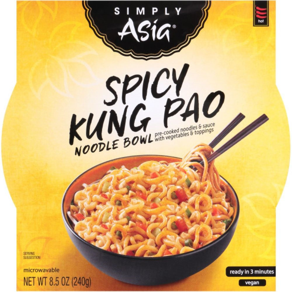 Simply Asia Noodle Bowl Spicy Kung Pao 8.5 Ounce Size - 6 Per Case.