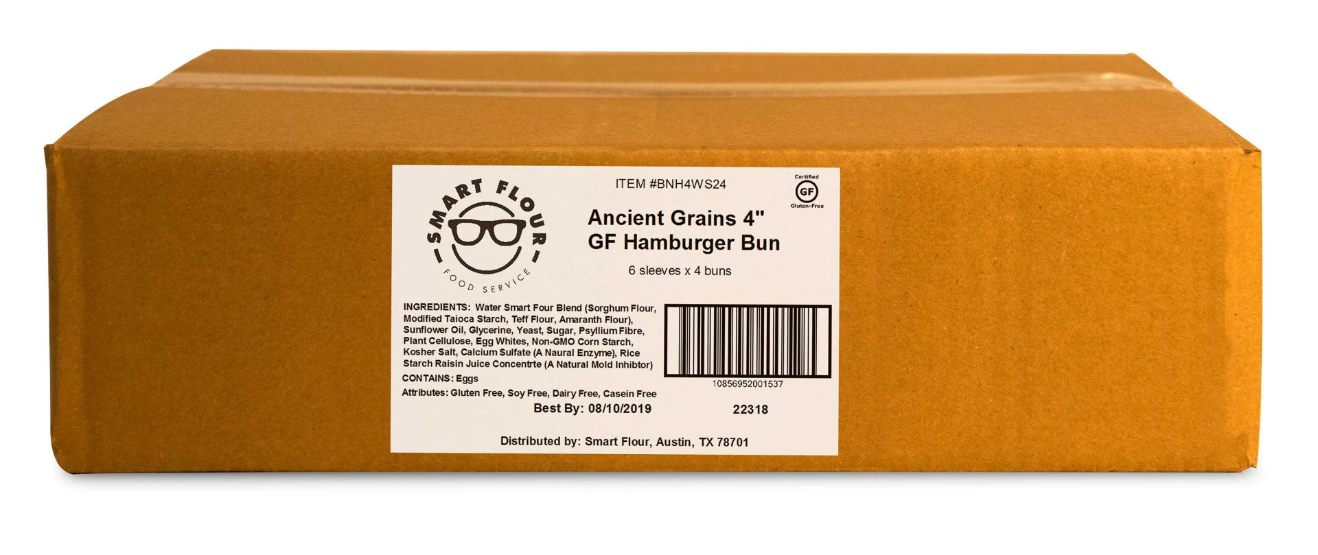Smart Flour Ancient Grains Hamburger Buns 4" Gluten Free 3.8 Ounce Size - 24 Per Case.