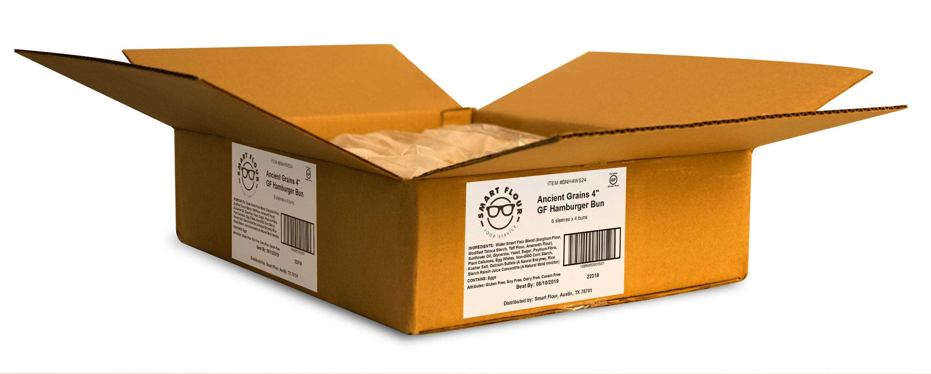Smart Flour Ancient Grains Hamburger Buns 4" Gluten Free 3.8 Ounce Size - 24 Per Case.