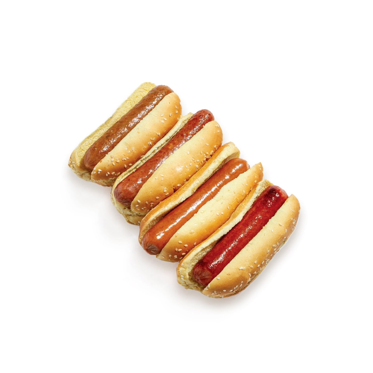 Snap-O-Razzo 6" Premium Fluffy Hot Dog Buns With Sesame Seeds 54 Count Packs - 1 Per Case.