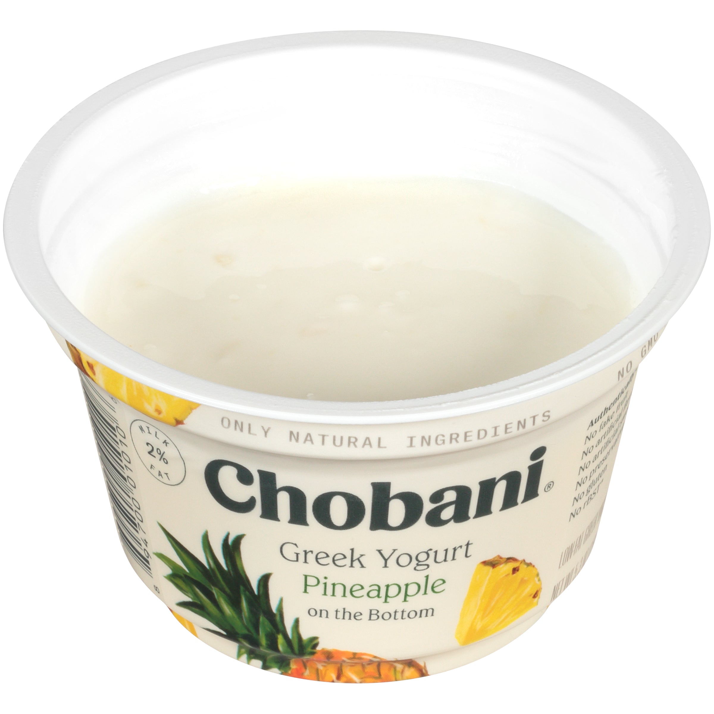 Chobani® Low Fat Greek Yogurt Pineapple Onthe Bottom 5.3 Ounce Size - 12 Per Case.