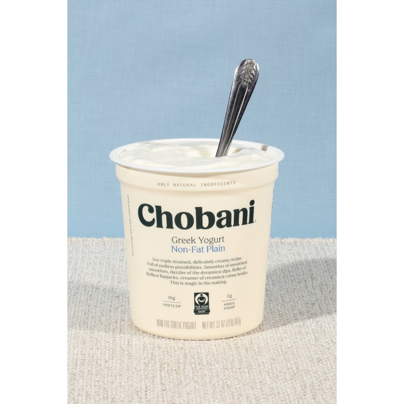 Chobani® Non Fat Plain Greek Yogurt 32 Ounce Size - 6 Per Case.