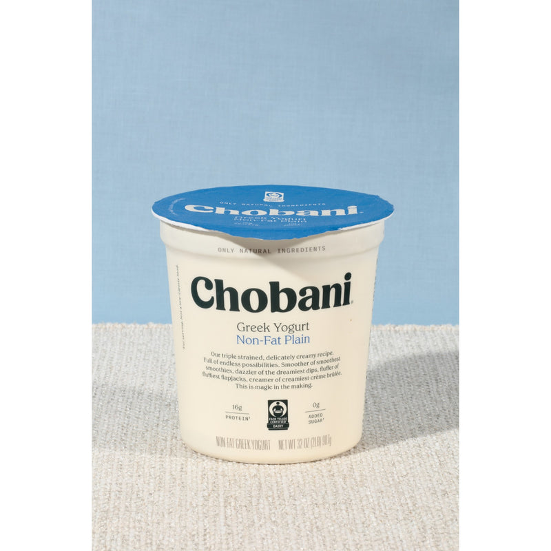 Chobani® Non Fat Plain Greek Yogurt 32 Ounce Size - 6 Per Case.