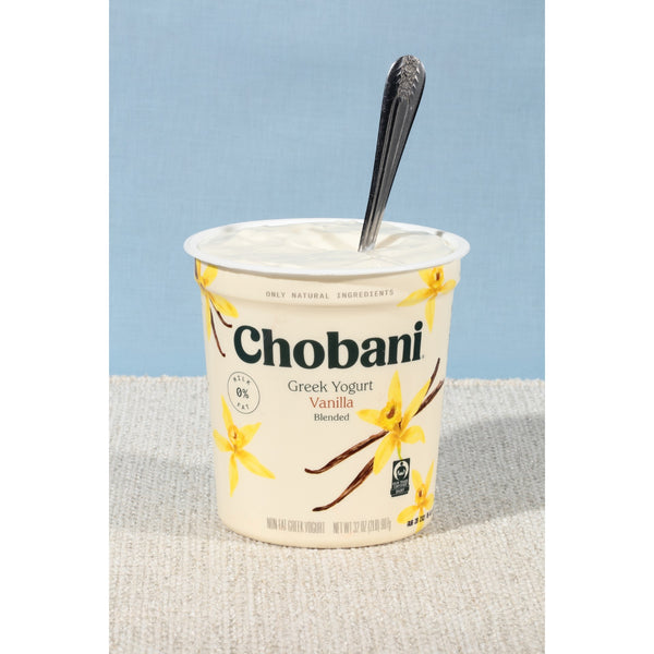 Chobani® Vanilla Non Fat Greek Yogurt 32 Ounce Size - 6 Per Case.