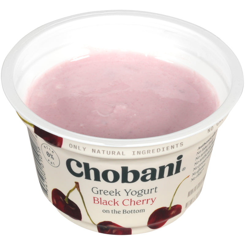 Chobani® Non Fat Greek Yogurt Black Cherryon The Bottom 5.3 Ounce Size - 12 Per Case.