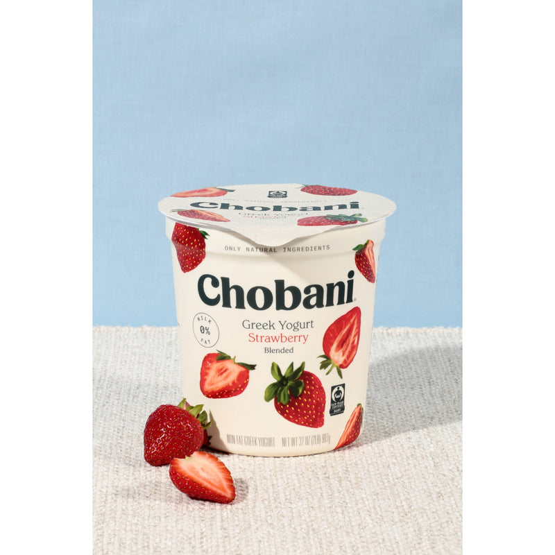 Chobani® Strawberry Non Fat Greek Yogurt 32 Ounce Size - 6 Per Case.