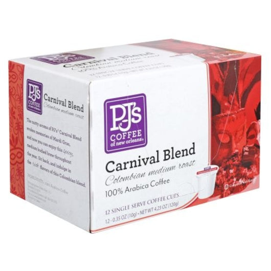 Pj's Coffee Of New Orleans Medium Roast Carnival Blend Single Serve Pod, 12 Each, 6 Per Case