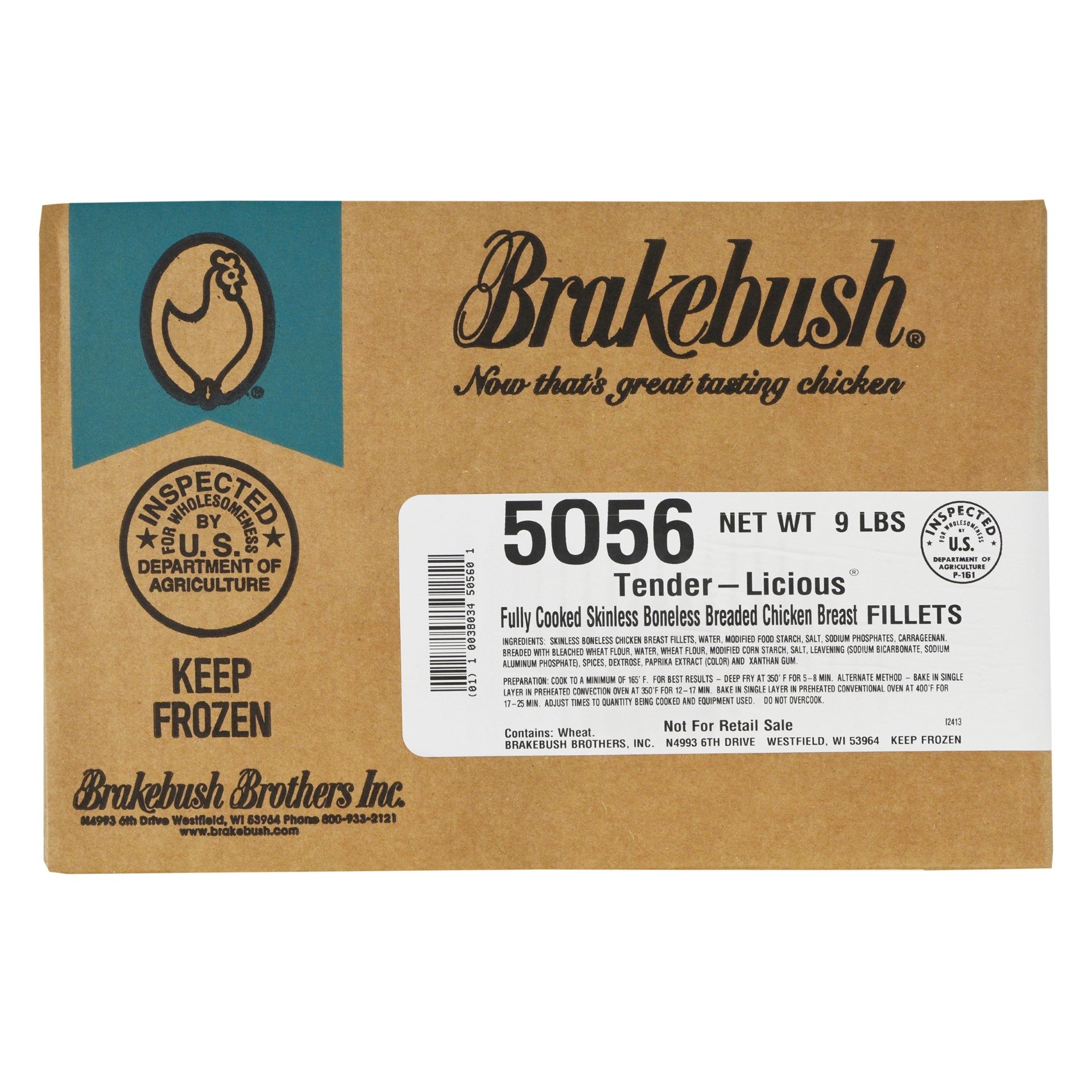 Chicken Fully Cooked Original Fillet Avg 4.5 Pound Each - 2 Per Case.