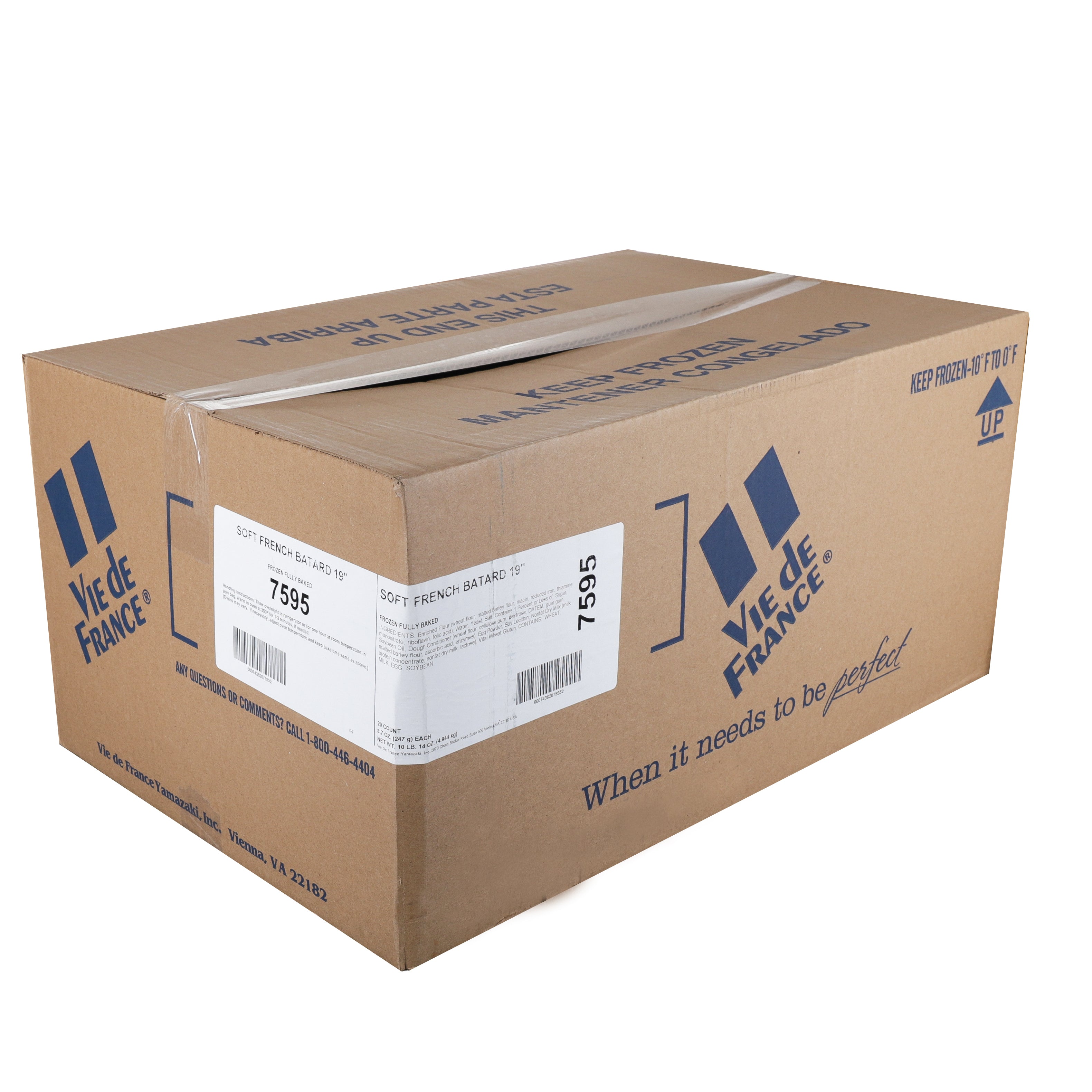 Vie De France Batard French 9" Unsliced 8.7 Ounce Size - 20 Per Case.